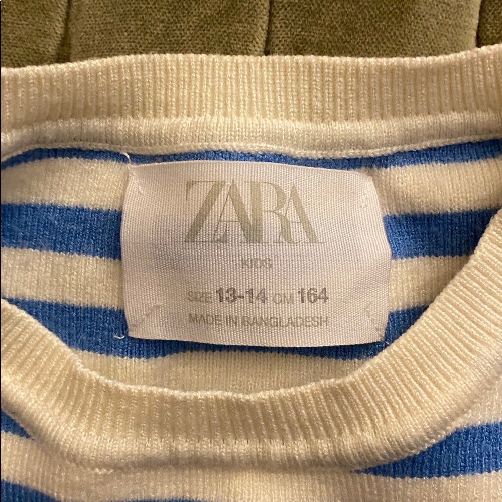 Zara Sleeveless Blue and White Striped Top - Picture 3 of 3